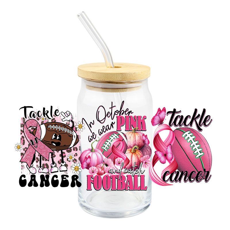 Cancer Awareness Football UV DTF WRAP (K133)