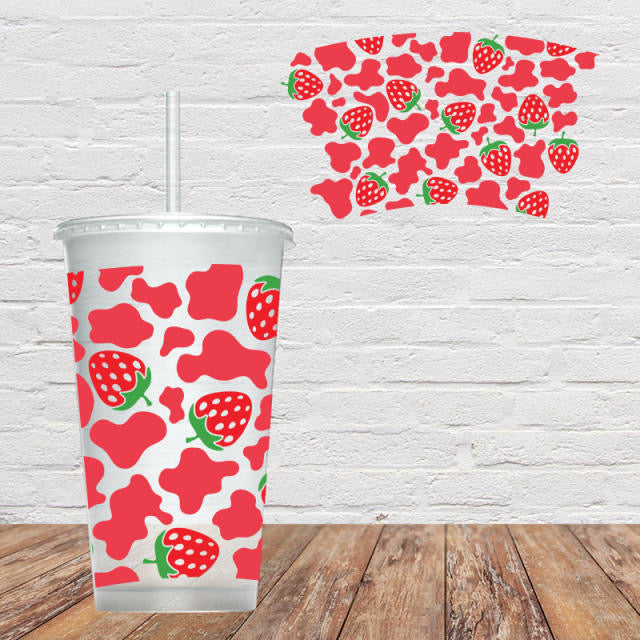 Strawberry (COLD CUP OR SNOWGLOBE) UV DTF WRAP (H39)