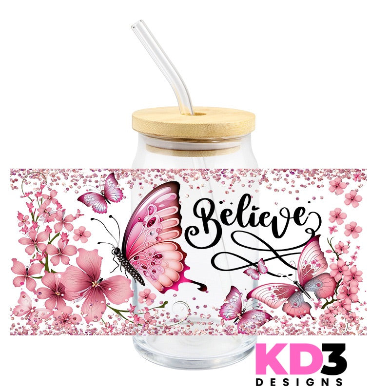 Butterfly Believe UV DTF WRAP (K156)