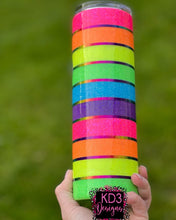 Cargar imagen en el visor de la galería, Neon Striped Glitter Tumblerp
