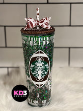 Load image into Gallery viewer, Football Mom Starbucks Glitter Tumbler
