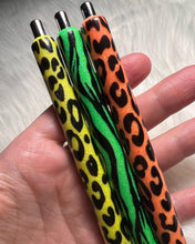 Load image into Gallery viewer, Neon Leopard &amp; Zebra Print Glitter Pens
