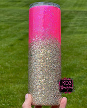 Load image into Gallery viewer, Pink &amp; Gold Ombre Mom Life Glitter Tumbler
