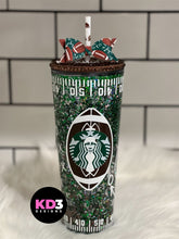 Load image into Gallery viewer, Football Mom Starbucks Glitter Tumbler
