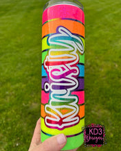 Cargar imagen en el visor de la galería, Neon Striped Glitter Tumblerp
