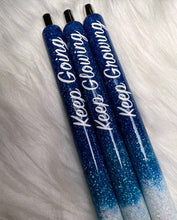 Load image into Gallery viewer, Custom Keep on Blue Ombre glitter pen set
