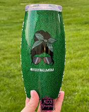 Cargar imagen en el visor de la galería, Custom Football Mom Glitter Tumbler Set
