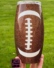 Cargar imagen en el visor de la galería, Custom Football Mom Glitter Tumbler Set
