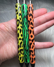 Load image into Gallery viewer, Neon Leopard &amp; Zebra Print Glitter Pens
