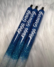 Load image into Gallery viewer, Custom Keep on Blue Ombre glitter pen set
