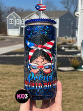 Load image into Gallery viewer, Proud to be Puerto Rican Snowglobe Glass Can
