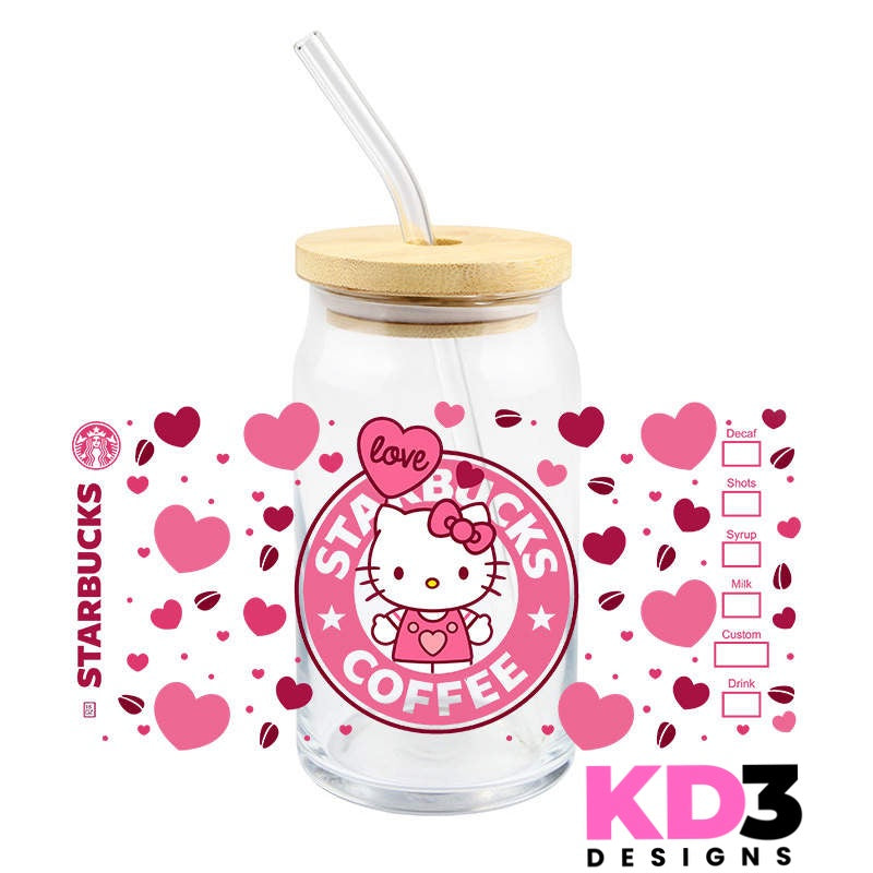 Hello Cat: Coffee Inspired UV DTF WRAP (K49)