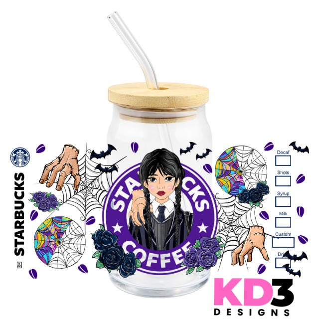 Girl In Black: Coffee Inspired UV DTF WRAP (K106)