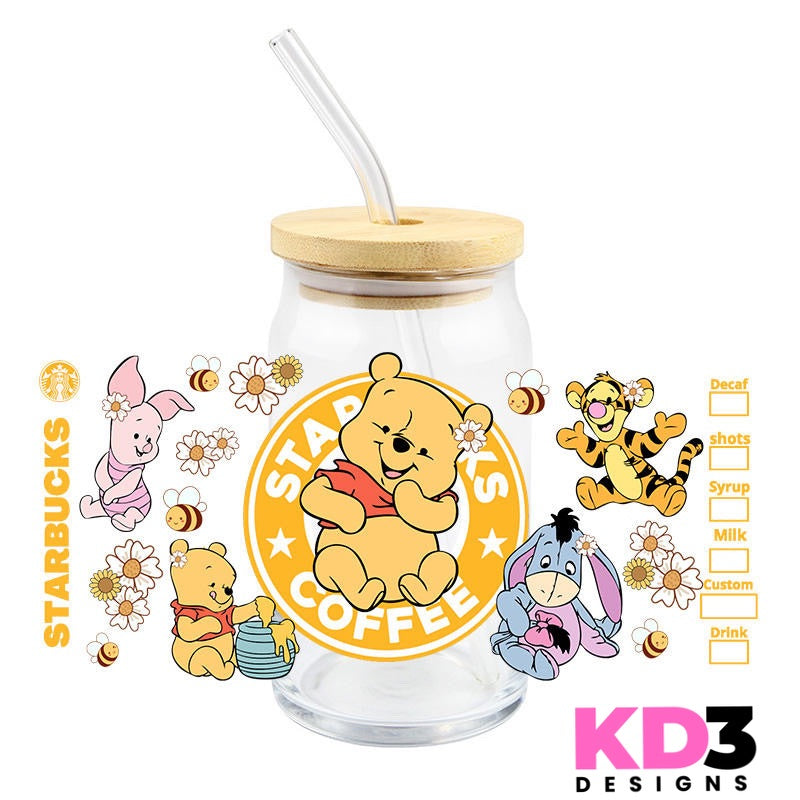 Baby Yellow Bear: Coffee Inspired UV DTF WRAP (K110)